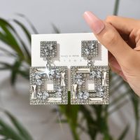 1 Pair Lady Square Artificial Gemstones Drop Earrings main image 10