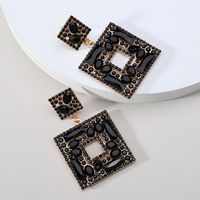 1 Pair Lady Square Artificial Gemstones Drop Earrings sku image 3