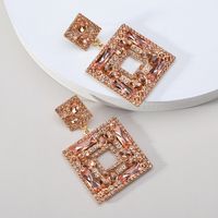 1 Pair Lady Square Artificial Gemstones Drop Earrings sku image 5