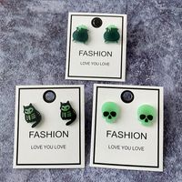 1 Pair Simple Style Cat Patchwork Arylic Ear Studs main image 1