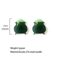 1 Pair Simple Style Cat Patchwork Arylic Ear Studs main image 4
