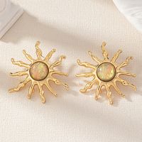 1 Pair Queen Sun Plating Inlay Alloy Artificial Gemstones Ear Studs sku image 1