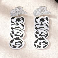 1 Pair Cowboy Style Letter Plating Arylic Alloy Drop Earrings main image 1