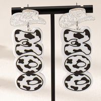1 Pair Cowboy Style Letter Plating Arylic Alloy Drop Earrings main image 2