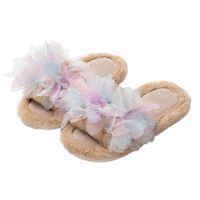 Women's Casual Vacation Floral Open Toe Cotton Slippers main image 5