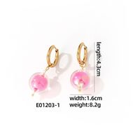 1 Pair Casual Cute Sweet Round Plating Copper Drop Earrings sku image 1