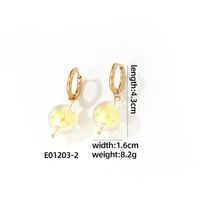 1 Pair Casual Cute Sweet Round Plating Copper Drop Earrings sku image 2