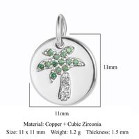 Simple Style Geometric Coconut Tree Heart Shape Zircon Copper Wholesale Jewelry Accessories sku image 6