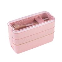 Casual Solid Color Plastic Lunch Box main image 3