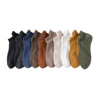 Hommes Style Simple Couleur Unie Coton Cheville Chaussettes Une Paire main image 4