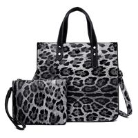 Women's Large Pu Leather Leopard Basic Streetwear Square Zipper Bag Sets Handbag Crossbody Bag sku image 2
