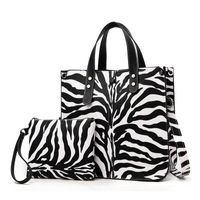 Women's Large Pu Leather Leopard Basic Streetwear Square Zipper Bag Sets Handbag Crossbody Bag sku image 4