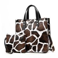 Women's Large Pu Leather Leopard Basic Streetwear Square Zipper Bag Sets Handbag Crossbody Bag sku image 6