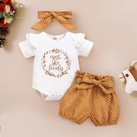 Simple Style Round Dots Cotton Girls Clothing Sets main image 1