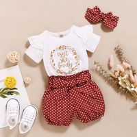 Simple Style Round Dots Cotton Girls Clothing Sets sku image 9