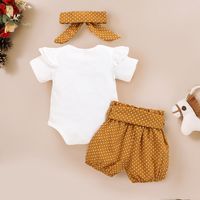 Simple Style Round Dots Cotton Girls Clothing Sets main image 4