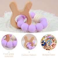 Cute Solid Color Beech Silicone Teething Stick Baby Accessories main image 2