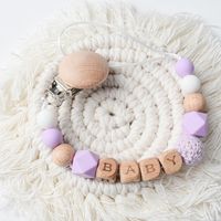 Simple Style Letter Beech Silicone Baby Accessories main image 3