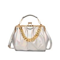 Women's Small Pu Leather Solid Color Basic Streetwear Shell Lock Clasp Shoulder Bag Crossbody Bag Dome Bag sku image 6