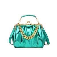 Women's Small Pu Leather Solid Color Basic Streetwear Shell Lock Clasp Shoulder Bag Crossbody Bag Dome Bag sku image 4