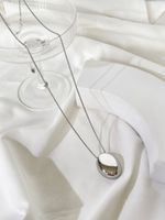Basic Simple Style Oval Stainless Steel Pendant Necklace In Bulk sku image 1