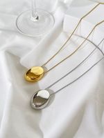 Basic Simple Style Oval Stainless Steel Pendant Necklace In Bulk main image 3