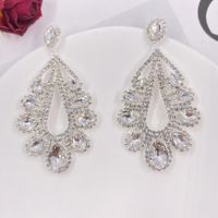 1 Pair Elegant Water Droplets Plating Inlay Copper Artificial Diamond Drop Earrings main image 4