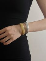 Streetwear C Shape Alloy Plating Inlay Artificial Diamond Women's Cuff Bracelets main image 5