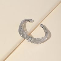 Streetwear Stripe Copper Plating Inlay Zircon Cuff Bracelets sku image 2