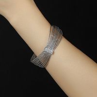 Streetwear Stripe Copper Plating Inlay Zircon Cuff Bracelets main image 4