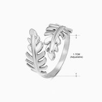 Basic Klassischer Stil Geometrisch Blatt Rostfreier Stahl Überzug Offener Ring sku image 1