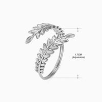 Basic Classic Style Geometric Leaf Stainless Steel Plating Open Rings sku image 3