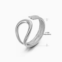 Basic Klassischer Stil Geometrisch Blatt Rostfreier Stahl Überzug Offener Ring sku image 35