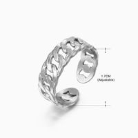 Basic Classic Style Geometric Leaf Stainless Steel Plating Open Rings sku image 7