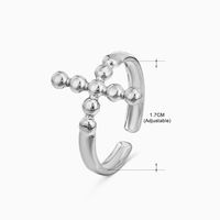 Basic Klassischer Stil Geometrisch Blatt Rostfreier Stahl Überzug Offener Ring sku image 7