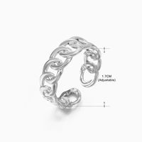 Basic Classic Style Geometric Leaf Stainless Steel Plating Open Rings sku image 9