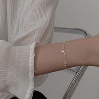 Sweet Heart Shape Sterling Silver Inlay Artificial Diamond Bracelets main image 4