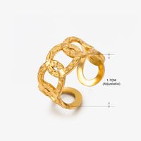 Basic Klassischer Stil Geometrisch Blatt Rostfreier Stahl Überzug Offener Ring sku image 42