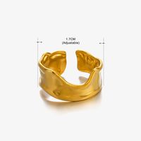 Basic Klassischer Stil Geometrisch Blatt Rostfreier Stahl Überzug Offener Ring sku image 46