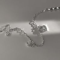 Sweet Heart Shape Sterling Silver Inlay Artificial Diamond Bracelets main image 3