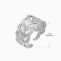 Basic Classic Style Geometric Leaf Stainless Steel Plating Open Rings sku image 4