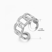 Basic Klassischer Stil Geometrisch Blatt Rostfreier Stahl Überzug Offener Ring sku image 6
