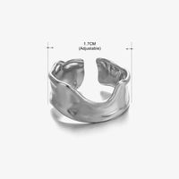 Basic Klassischer Stil Geometrisch Blatt Rostfreier Stahl Überzug Offener Ring sku image 10