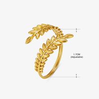 Basic Classic Style Geometric Leaf Stainless Steel Plating Open Rings sku image 48