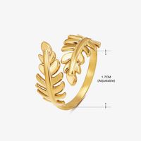 Basic Classic Style Geometric Leaf Stainless Steel Plating Open Rings sku image 46