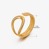 Basic Klassischer Stil Geometrisch Blatt Rostfreier Stahl Überzug Offener Ring sku image 72