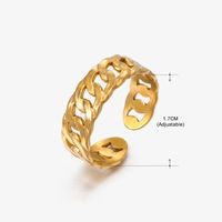 Basic Classic Style Geometric Leaf Stainless Steel Plating Open Rings sku image 41