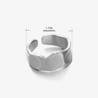 Basic Klassischer Stil Geometrisch Blatt Rostfreier Stahl Überzug Offener Ring sku image 11