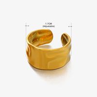 Basic Klassischer Stil Geometrisch Blatt Rostfreier Stahl Überzug Offener Ring sku image 48