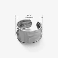 Basic Klassischer Stil Geometrisch Blatt Rostfreier Stahl Überzug Offener Ring sku image 12